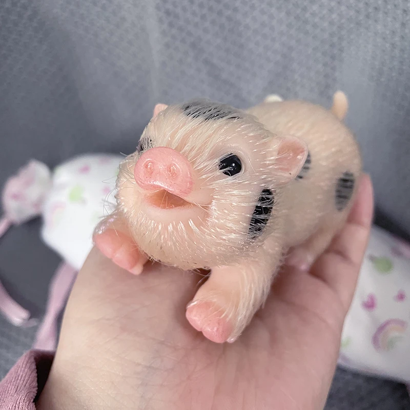 Reborn Baby Doll Silicone Realistic - 5Inch Glimlach Gezicht Reborn Varken Pop