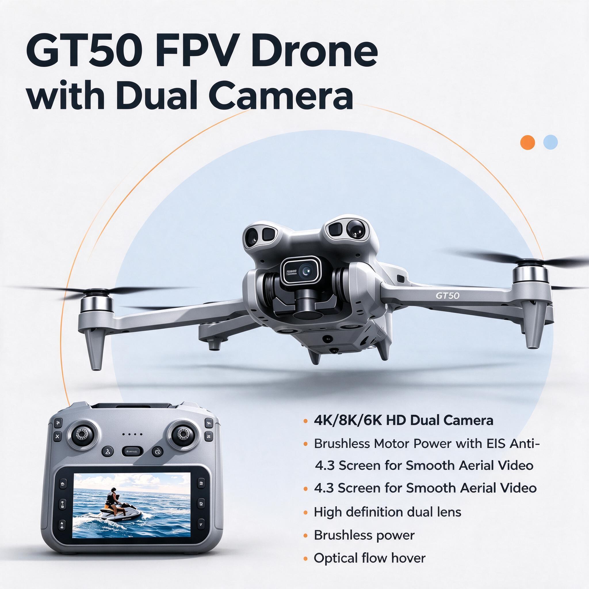 GT50 2,4 GHz RC-quadcopter, FP - Fpv Brushless Rc Drone 4K recensie en prijs